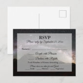 山の夜の結婚式の返信 インビテーションポストカード (正面/裏面)