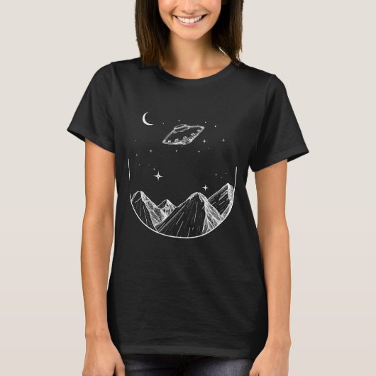 山の夜空UFO Tシャツ (正面)
