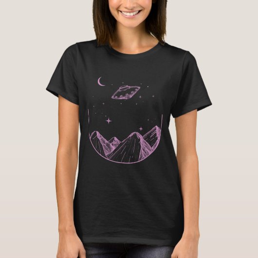 山の夜空UFO Tシャツ (正面)