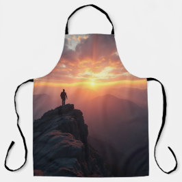 山の威厳のある頂上から見る日の出 エプロン