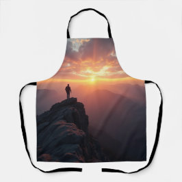 山の威厳のある頂上から見る日の出 エプロン
