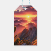 山の威厳のある頂上から見る日の出 ギフトタグ (裏面)