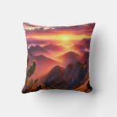 山の威厳のある頂上から見る日の出 クッション (裏面)