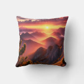 山の威厳のある頂上から見る日の出 クッション (裏面)