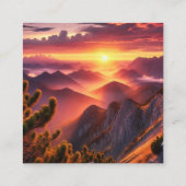 山の威厳のある頂上から見る日の出 スクエア名刺 (裏面)