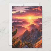 山の威厳のある頂上から見る日の出 セーブザデート (裏面)