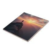 山の威厳のある頂上から見る日の出 タイル (側面)