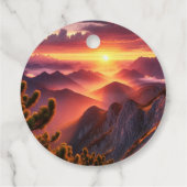 山の威厳のある頂上から見る日の出 フェイバータグ (裏面)