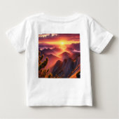 山の威厳のある頂上から見る日の出 ベビーTシャツ (裏面)