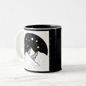 山の宇宙コーヒーマグブラック ツートーンマグカップ (正面左)