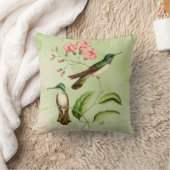 山の宝石のハチドリの水彩画の装飾用クッション クッション (ブランケット)