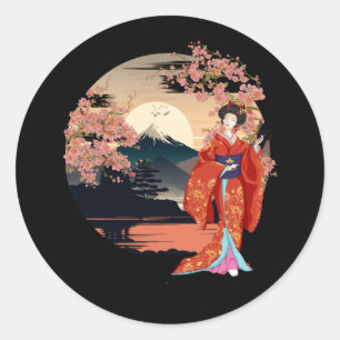 山の富士さくらんぼ花咲き芸者日本のガード ラウンドシール