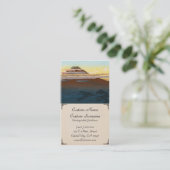 山の富士のクールな日本日没は景色を曇らせます 名刺 (スタンド正面)