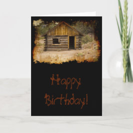 山の小屋の誕生日 カード