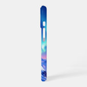 山の岩の上の目を引くユキヒョウ iPhone 16ケース (左側面)