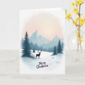 山の峰のクリスマスカード カード (黄色い花)