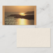 山の島の日没Santorini 名刺 (正面/裏面)