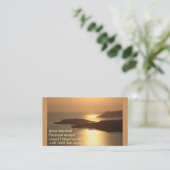 山の島の日没Santorini 名刺 (スタンド正面)