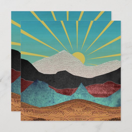 山の幻想的な日の出 (正面/裏面)