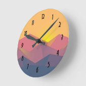 山の幾何学素朴ミニマリスト ラウンド壁時計 (傾斜)