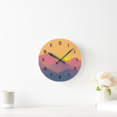 山の幾何学素朴ミニマリスト ラウンド壁時計 (ホーム)