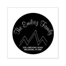 山の循環名モノグラムのの住所 ラバースタンプ