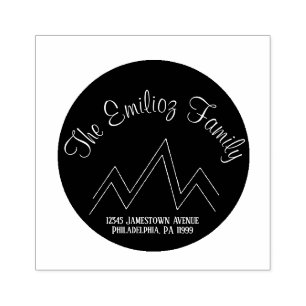 山の循環名モノグラムのの住所 ラバースタンプ