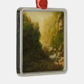 山の急流、c.1820-30 (キャンバスの油) メタルオーナメント (右)