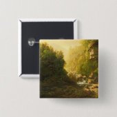 山の急流、c.1820-30 (キャンバスの油) 缶バッジ (正面&裏面)