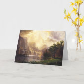 山の挨拶状のアルバートBierstadt カード (黄色い花)