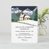山の教会のクリスマス・パーティー招待状 招待状 (スタンド正面)