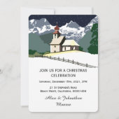 山の教会のクリスマス・パーティー招待状 招待状 (正面)
