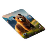 山の斜面に咲く白熊 マグネット (右側)