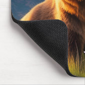 山の斜面に白熊 マウスパッド (コーナー)