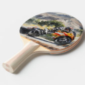 山の斜面を曲がりくねったバイク 卓球ラケット (正面アングル)