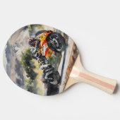 山の斜面を曲がりくねったバイク 卓球ラケット (横)