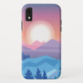 山の日の入り抽象画 Case-Mate iPhoneケース (裏面)
