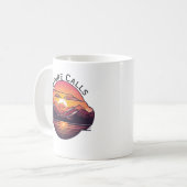 山の日の入り コーヒーマグカップ (正面左)