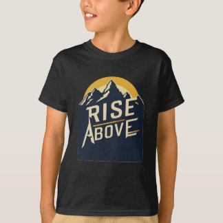 "山の日の出で子供のTシャツの上に上昇 Tシャツ