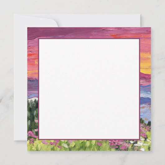 山の日の出と山花 (裏面)