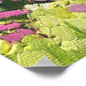 山の日の出と山花 ポスター (角)