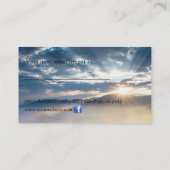 山の日の出の太陽光線の名刺の破烈 予約カード (裏面)