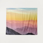 山の日の出の平和カラフル感動的 タペストリー (正面(横))