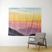 山の日の出の平和カラフル感動的 タペストリー (インサイチュ(横))