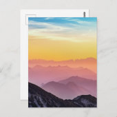 山の日の出の平和カラフル感動的 ポストカード (正面/裏面)