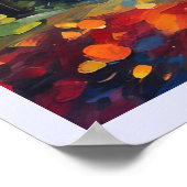 山の日の出カラフル印象派アート ポスター (角)