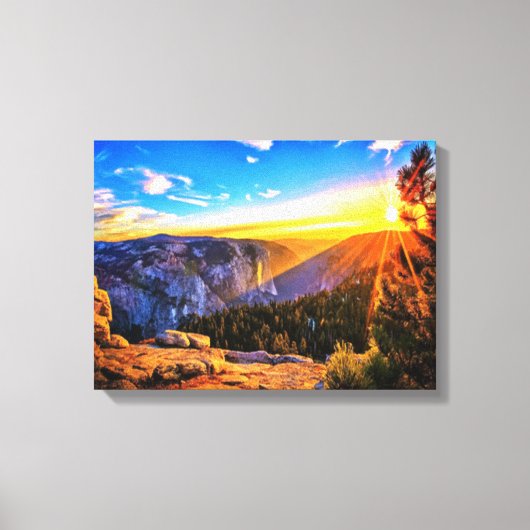 山の日の出 キャンバスプリント (正面)
