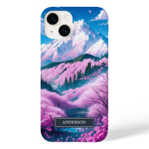 山の日本の開花さくらんぼツリーズモノグラム