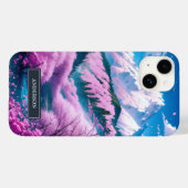 山の日本の開花さくらんぼツリーズモノグラム Case-Mate iPhoneケース (裏面 (横))