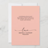 山の日没の水の素朴色結婚の写真 サンキューカード (裏面)